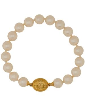 Vivienne Westwood Logo Engraved Bracelet - Metallic