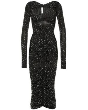 Alex Perry Crystal-Embellished Cutout Jersey Midi Dress - Black
