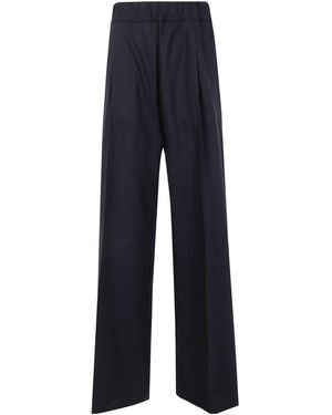 Semicouture Pleat-Detail Trousers - Blue