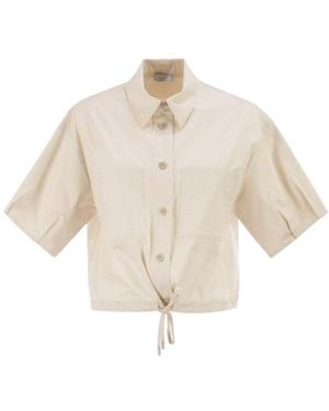 Peserico Short-Sleeved Button-Up Shirt - White