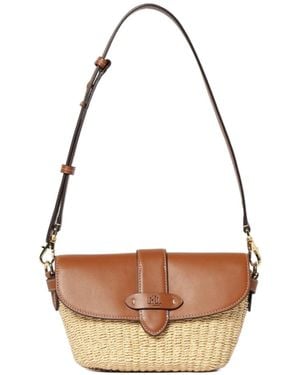 Ralph Lauren Lynden Buckle Textured Tote Bag - White
