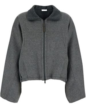 Brunello Cucinelli Double-Zip Bomber Jacket - Grey