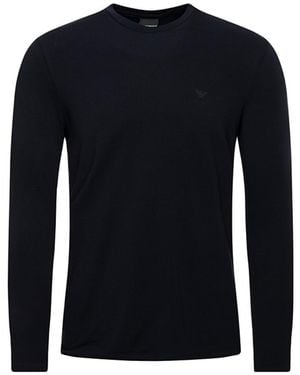 Emporio Armani Printed Logo Longsleeved T-Shirt - Blue