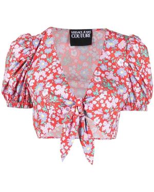 Versace Jeans Couture Floral-Print Crop Top - Red