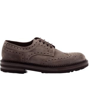 Green George Wingtip Brogue Derby Shoes - Brown