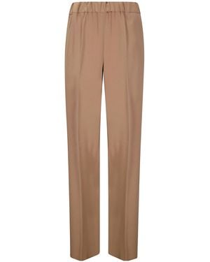 Alberto Biani Elastic Waist Casual Trousers - Natural