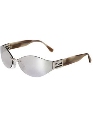Fendi Metal Shield Sunglasses - White
