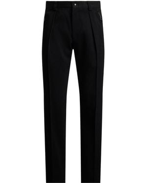 Ralph Lauren Pleated Flat-Front Trousers - Black