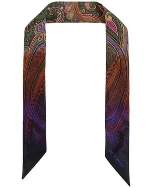 Etro Pointed Silk Scarf - Blue