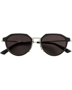 Bottega Veneta Eyewear Oval Frame Sunglasses - White