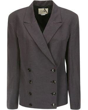 Quira Japanese Double-Breasted Blazer - Black