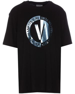 Versace Jeans Couture Couture Logo Printed Crewneck T-Shirt - Black