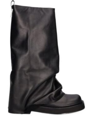 The Attico Round Head Boots - Black