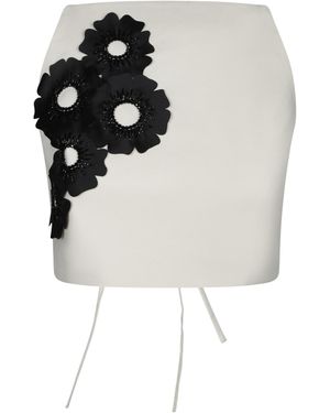 MSGM Sleeveless Floral Embellished Top - White