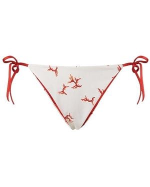 Fendi Coral Printed Side-Tied Bikini Bottoms - Pink