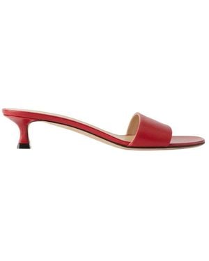 The Row Combo Leather Mules - Red