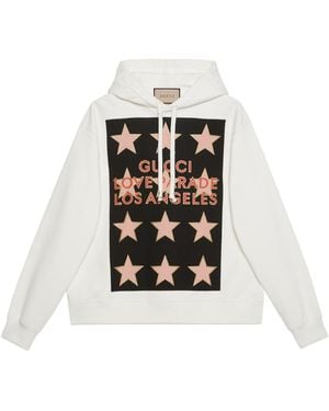 Gucci Love Parade-Print Hoodie - White