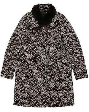 Weekend by Maxmara Leopard Print Long Overcoat - Grey