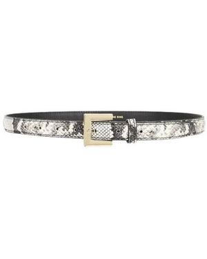 Anine Bing Nicola Buckle Leather Belt - White