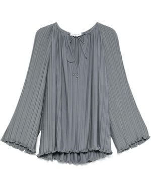 Lanvin Gathered Tie Neck Blouse - Grey