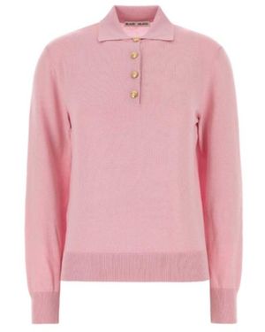Blazé Milano Blazé Milano Ribbed Polo Knitted Top - Pink