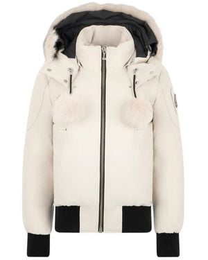 Moose Knuckles Hooded Zipped Jacket - Natural