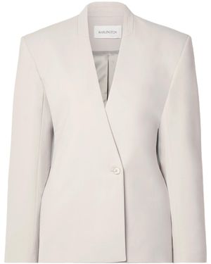 16Arlington Woven Waist-Cinching Suit Jacket - Natural