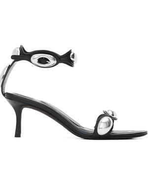 Alexander Wang Dome 65Mm Leather Sandals - Metallic