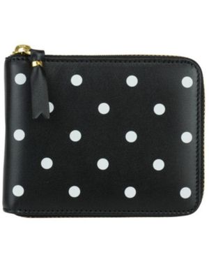 Comme des Garçons Comme Des Garçons Wallet Polka Dot Printed Zip-Around Wallet - Black