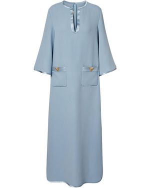 Valentino Vgold Silk Maxi Dress - Blue