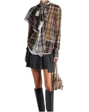 Acne Studios Checked Bow Detailed Blouse - Black