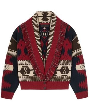 Alanui Icon Jacquard Cardi-Bomber - Red