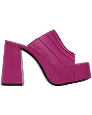 BY FAR Embossed High-Heeled Sandals - Purple