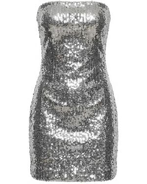 Gucci Embroidered Sequin Dress - Gray