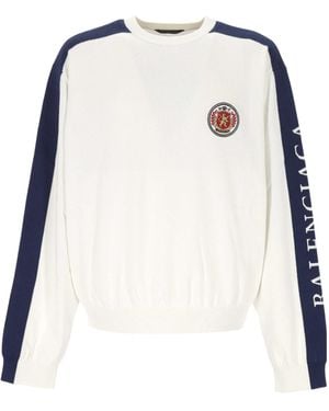 Balenciaga Side Striped Crewneck Sweatshirt - White