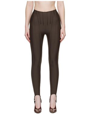 Mugler Body-Fitting Leggings - Gray