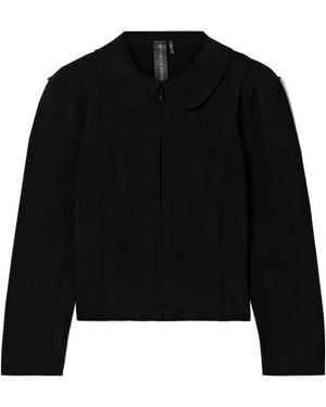 Norma Kamali Peter Pan-Collar Long-Sleeve Jacket - Black