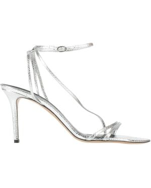 Isabel Marant Metallic Snakeprint Pointedtoe Highheel Sandals - White