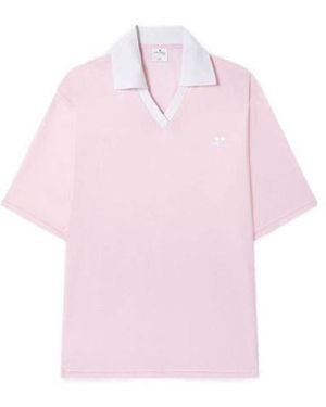 Courreges Courrèges Logo Embroidered Polo Shirt - Pink