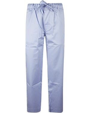 Tekla Organic Cotton Striped Pyjama Trousers - Blue
