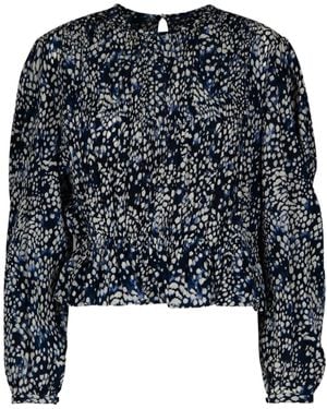 Isabel Marant Gelina All-Over Printed Long-Sleeved Blouse - Black