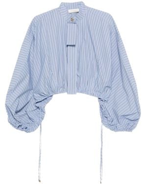 Zimmermann Striped Long-Sleeved Woven Shirt - Blue