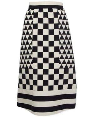 Valentino Patterned Skirt - White