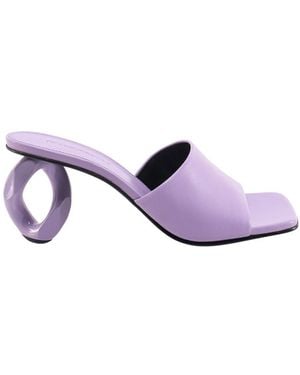 JW Anderson Logo Square-Toed High-Heeled Sandals - Purple