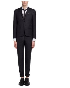 Thom Browne Super 120S Twill Suit With Tie - Blue