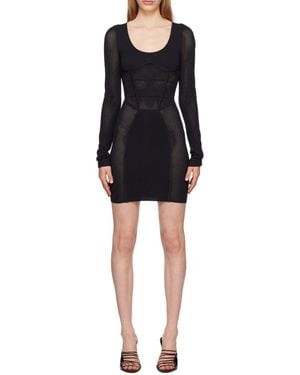 Dion Lee Sport Crochet-Knit Mini Dress - Black