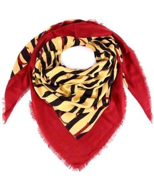 Gucci Tiger Print Scarf - Red