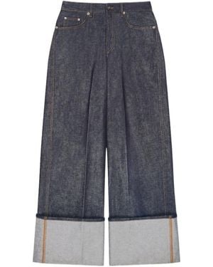 Givenchy Cuffed Hem Wide-Leg Jeans - Blue