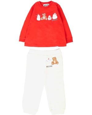 Moschino Long-Sleeved T-Shirt And Sweatpants Two-Pack - Red