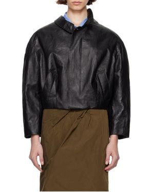 Bally Long-Sleeved Leather Jacket - Black